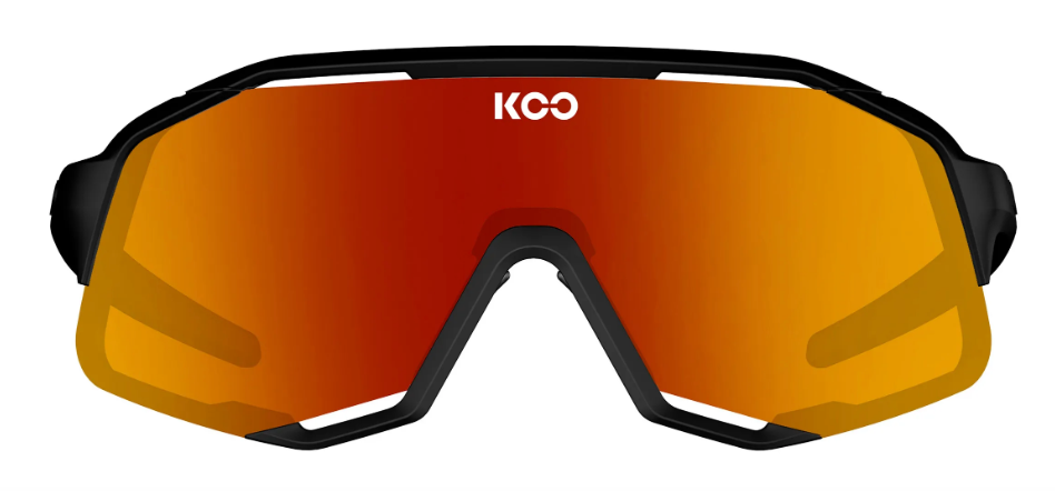 KOO Demos Cycling Sport Sunglasses Black Matt / Red Mirror Zeiss Lenses
