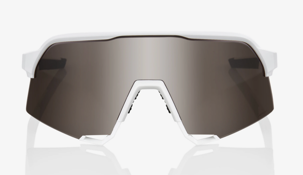 100% Percent Sunglasses- S3 Matte White w/ Hiper Silver + Clear