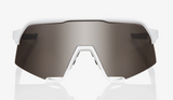 100% S3 Matte White Hiper Silver Sunglasses