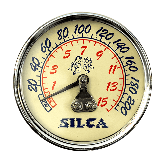 Replacement Gauge for Pista and SuperPista - SILCA | metal gauge | 210 psi | accurate vintage gauge