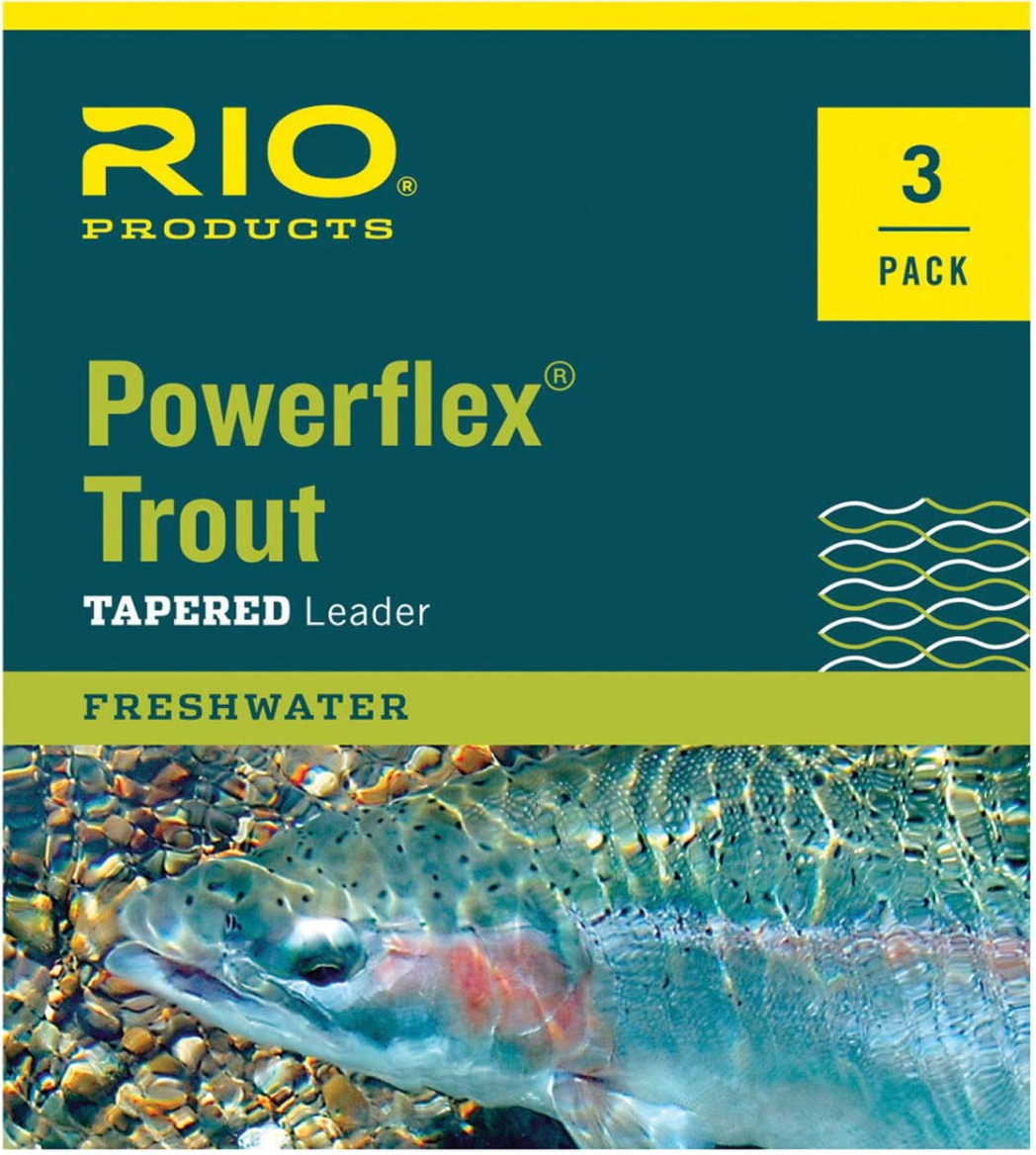 RIO Powerflex Trout Tapered Leader 9' x 0x 15lb 3 Pack Fly Fishing