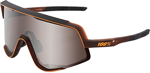 100% Glendale Cycling Sunglasses Matte Translucent Brown Fade - HiPER Silver Mirror Lens