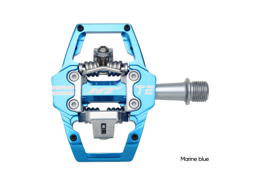 HT Mountain Bike Clipless Pedals - T2 - Marine Blue Pedals Full Catalog HT Components