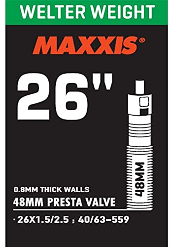 Maxxis Welterweight Tube 26" x 1.5-2.5 Presta 48mm Sporting Goods > Cycling > Bicycle Components & Parts > Tubes Full Catalog Maxxis