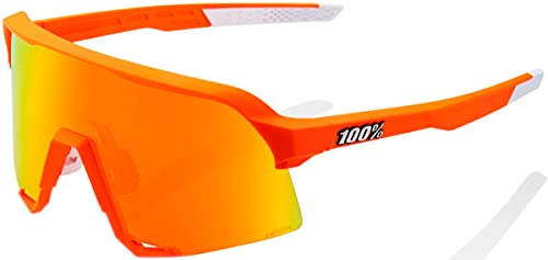 100% S3 Sport Performance Sunglasses Soft Tact Neon Orange HiPER Red Multilayer Mirror Lens