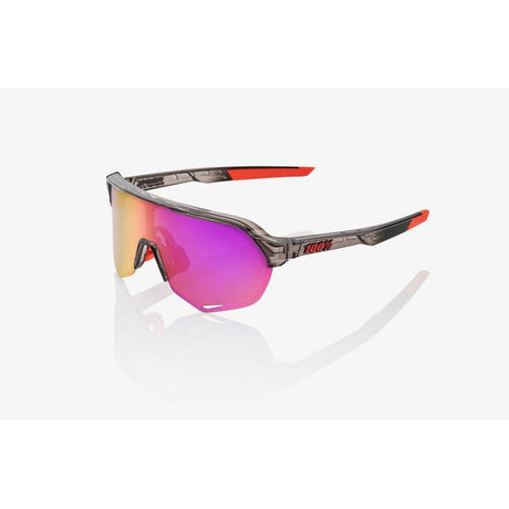 100% Percent Cycling S2 Sunglasses - Polished Translucent Crystal Smoke - Purple Multilayer Mirror Lens-Misc-The Gear Attic