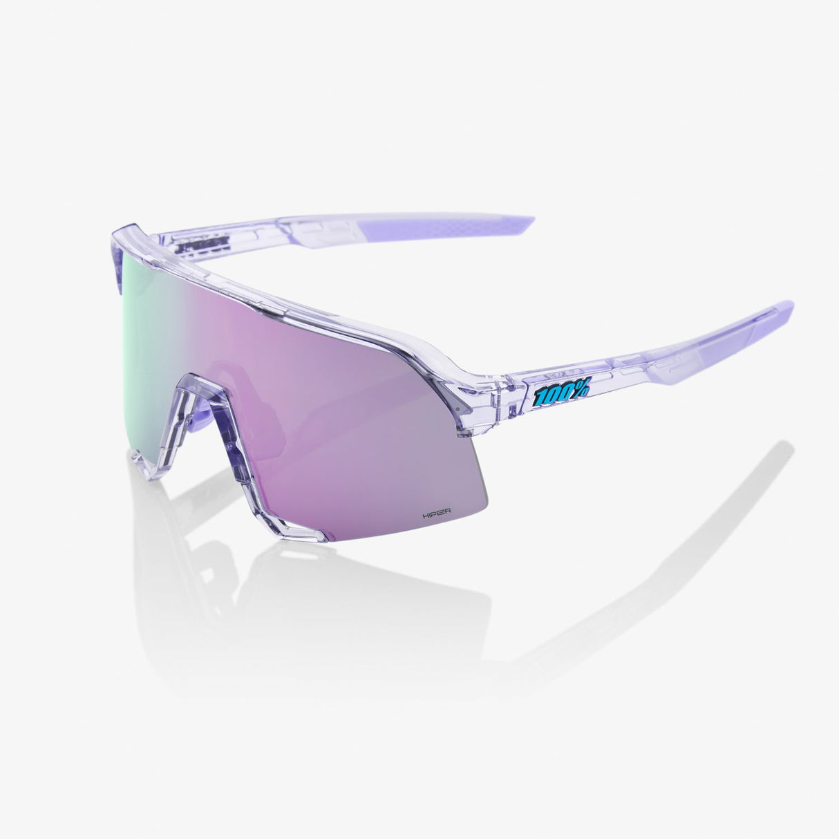 100% Sunglasses S3 - Polished Translucent Lavender - HiPER Lavender Mirror Lens