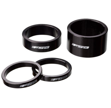 Full Speed Ahead FSA Logo Alloy Bicycle Headset Spacer(Black - Qty 1 x 1-1/8in x 10mm) Misc Full Catalog Full Speed Ahead
