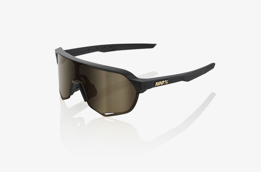 100% Percent Cycling S2 Sunglasses - Matte Black - Gold Lens