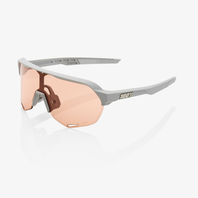 100% Percent Sunglasses S2 - Soft Tact Stone Grey - HiPER Coral Lens + Clear Misc 100% 100%