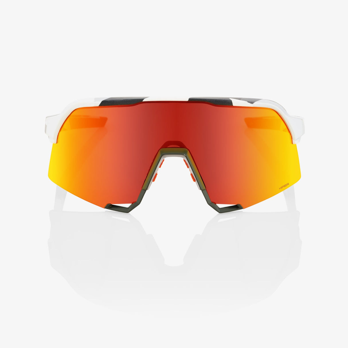 100% Sunglasses S3 - Soft Tact Grey Camo - HiPER Red Multilayer Mirror Lens Misc