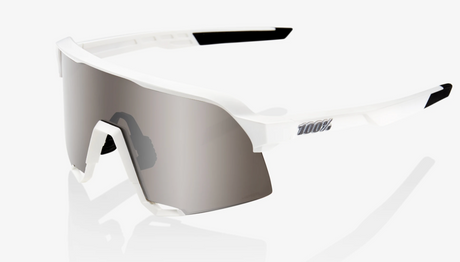 100% Percent Sunglasses- S3 Matte White w/ Hiper Silver + Clear Lens Misc 100% 100%