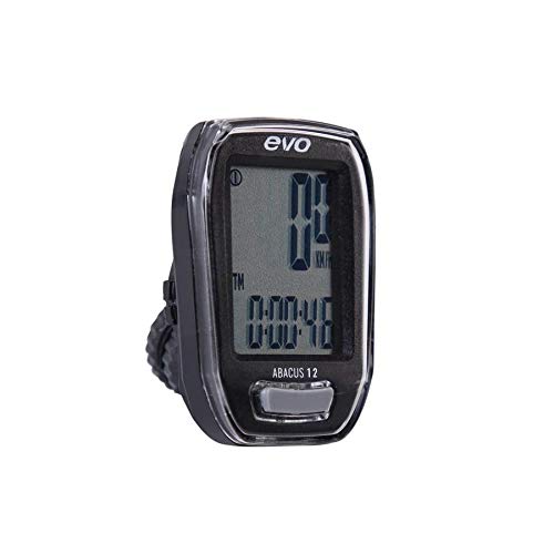 Evo Abacus 12 Wireless Cycling Cyclocomputer, 12 Functions, Black
