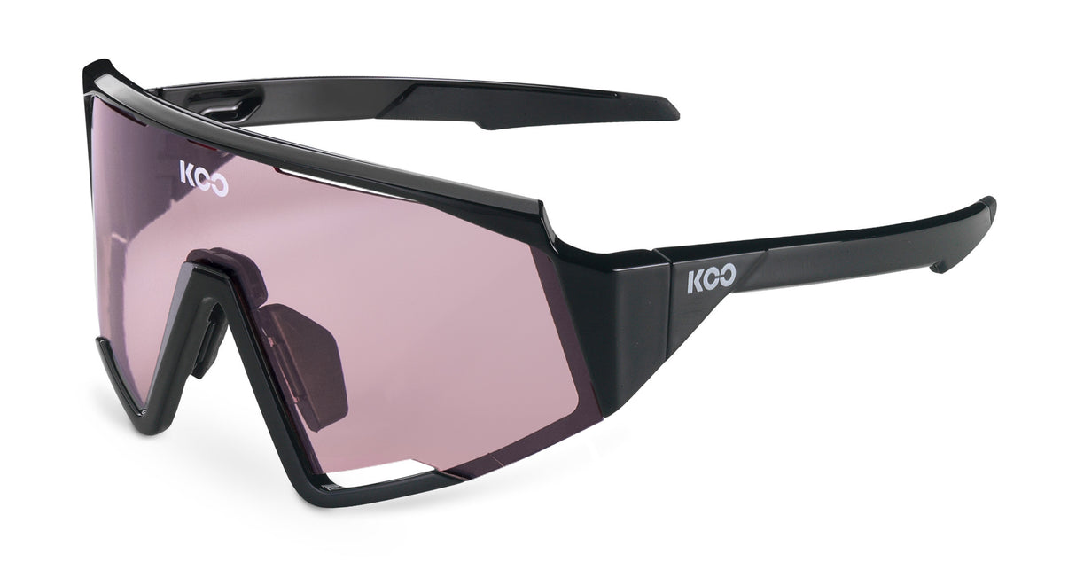 KOO Cycling Sport Sunglasses SPECTRO Black/Photochromatic Pink Lens