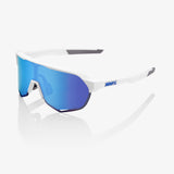 100% Percent Sunglasses- S2 - Matte White - HiPER Blue Multilayer Mirror Lens Misc 100% 100%