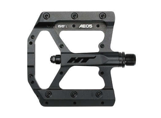 HT Components Stealth Black Flat Pedal AE05 Evo+ Mountain Bike MTB Pair 9/16" Misc Full Catalog HT Components