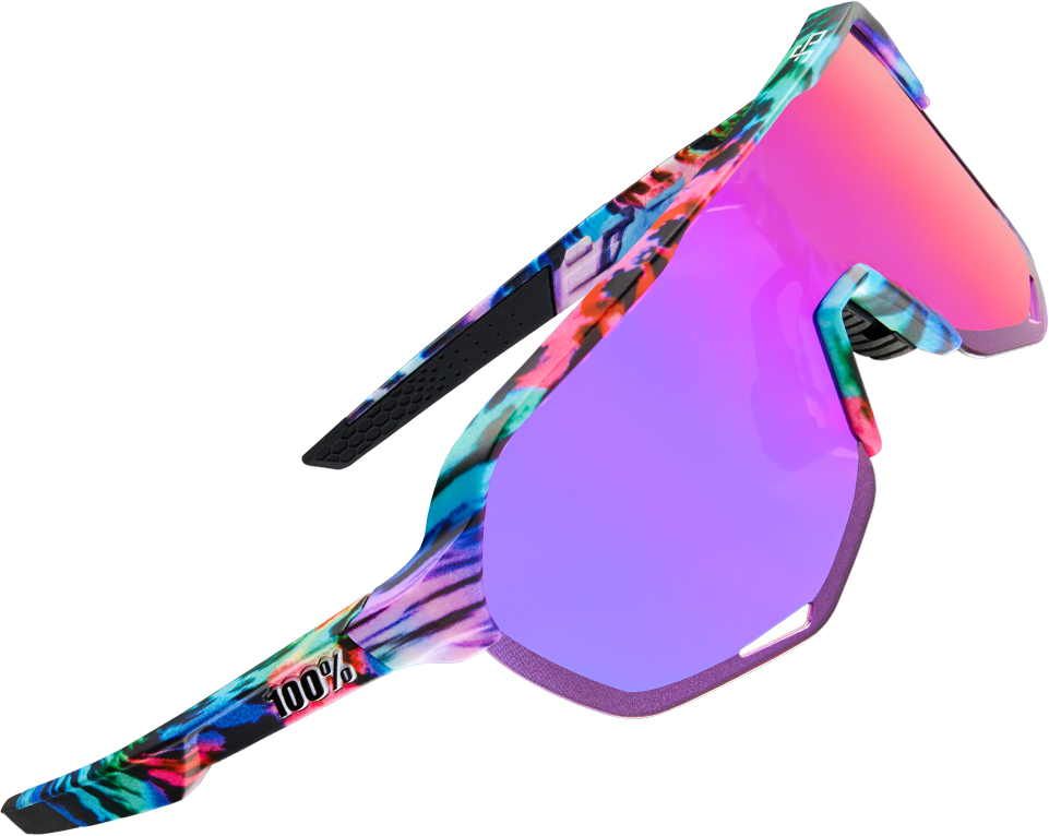 100% Cycling Sports Sunglasses S2-Peter Sagan LE Soft Tact Tie Dye Purple Multilayer Mirror Lens