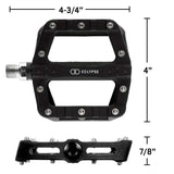 Eclypse Justice Platform Bicycle Pedals Body: Nylon Spindle: Cr-Mo 9/16'' Black Pair