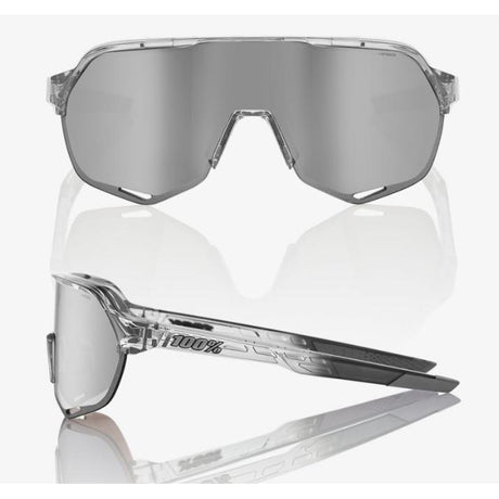 100% Percent Cycling S2 Sunglasses - Polished Translucent Grey - HIPER Silver Mirror Lens-Misc-The Gear Attic