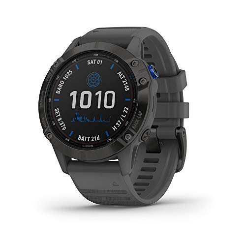 Garmin Fenix 6 Pro Solar-Powered Multisport GPS Watch Black/Slate Gray Band