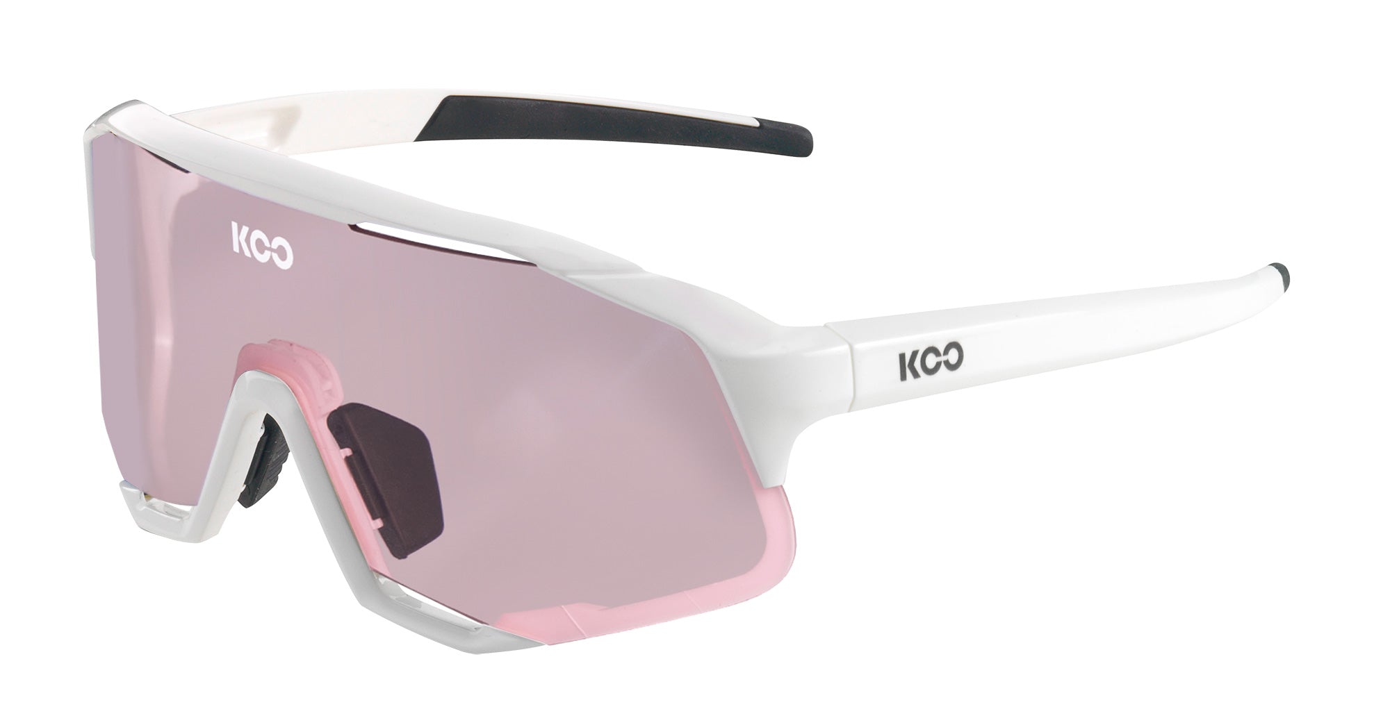 White sunglasses with pink hot sale lenses