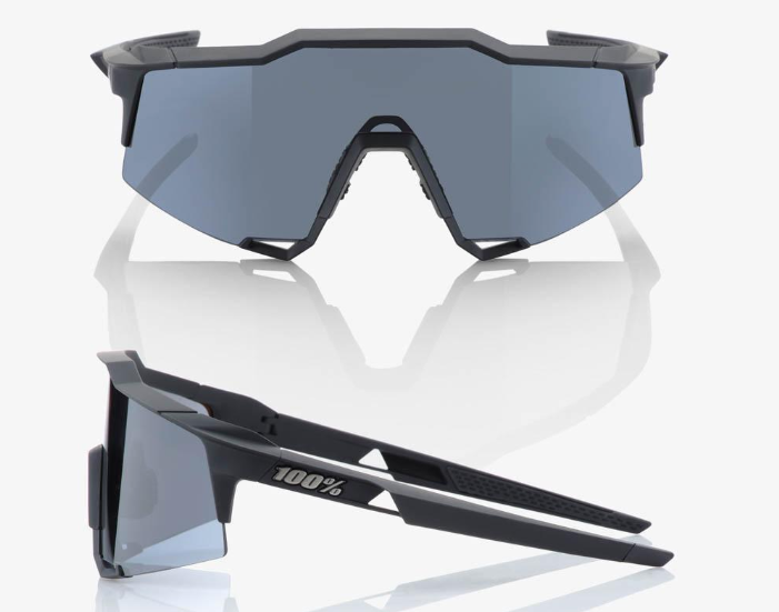 100% Cycling Unisex Adult Speedcraft - Soft Tact Black - Smoke Lens