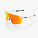 Ride 100% Cycling Sunglasses S3 - Soft Tact White - HiPER Red Multilayer Mirror Lens