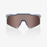 100% Sunglasses SPEEDCRAFT - Soft Tact Stone Grey - HiPER Crimson Silver Mirror Lens