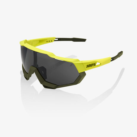 100% Percent Cycling Sunglasses Speedtrap - Soft Tact Banana - Black Mirror Lens Misc 100% 100%