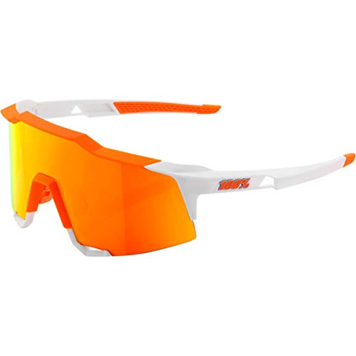 100% Speedlab Sunglasses Speedcraft-Soft Tact Orange/White-HiPER Red Multilayer Mirror Lens
