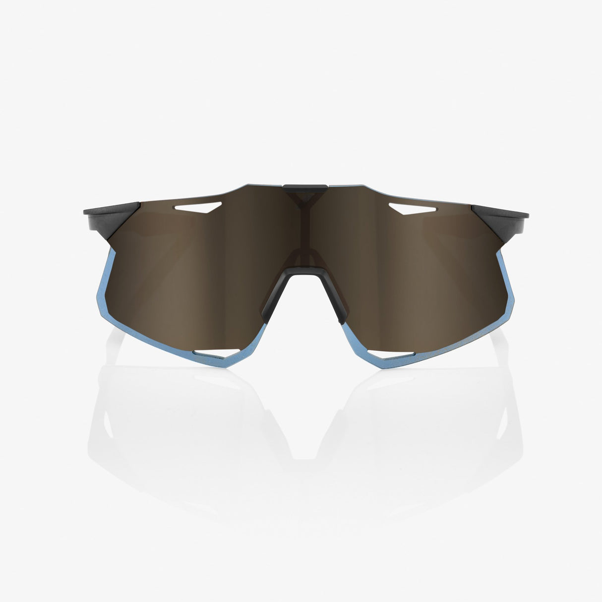 100% Hypercraft Sunglasses Matte Black Soft Gold Mirror Lens + Clear Lens