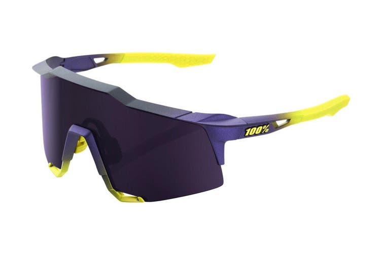 100% Sunglasses SPEEDCRAFT - Matte Metallic Digital Brights - Dark Purple Lens